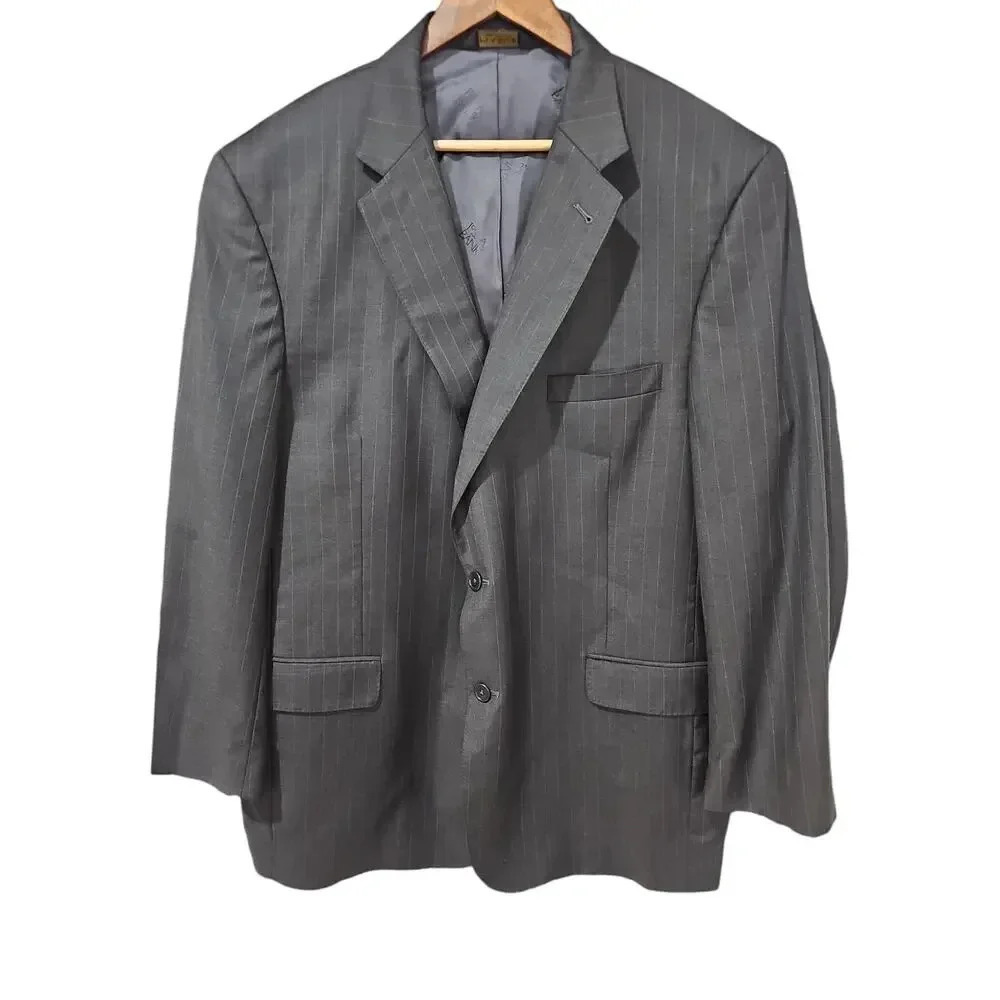 Jos. A. Bank Signature Gold Blazer Suit Jacket Pinstripe Black Size 48R